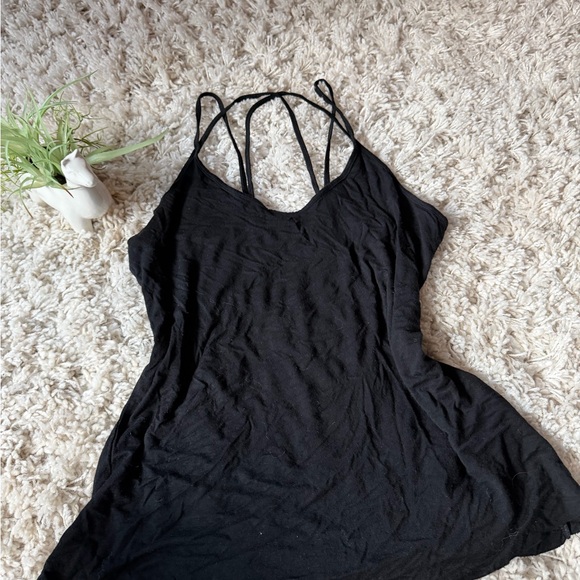 Rock Rose women’s crisscross back super cute, casual Classic Black Tank Top - Picture 2 of 5